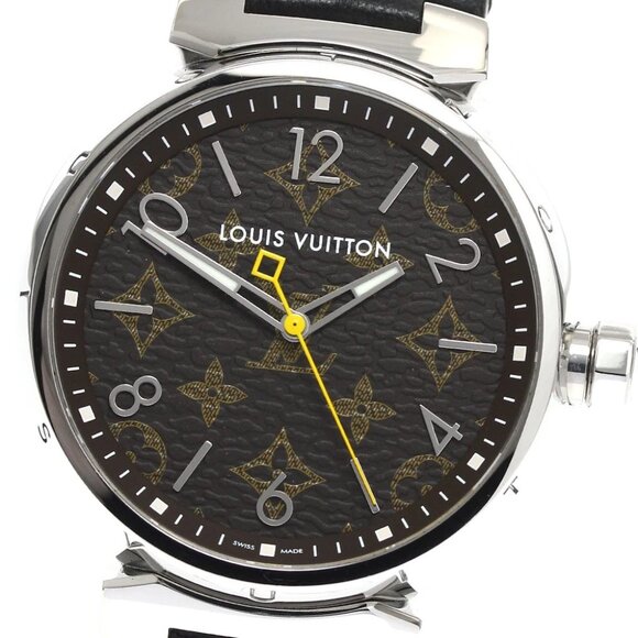 LOUIS VUITTON Tambour QA072Z Monogram Brown Dial Quartz Men's Watch_888586 - Picture 6 of 7